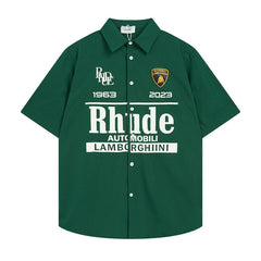 Rhude x Automobili Lamborghini Short Sleeve Button‑Up Shirt