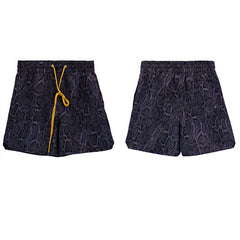 Rhude Black Snake Print Nylon Shorts