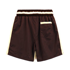 Rhude Dark Brown Embroidered Nylon Shorts