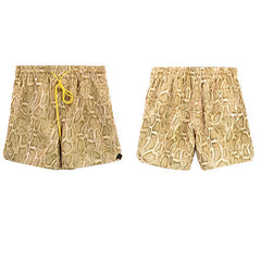 Rhude Khaki Snake Print Nylon Shorts