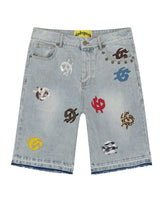 Godspeed Infinity Denim Shorts Multi Color Blue