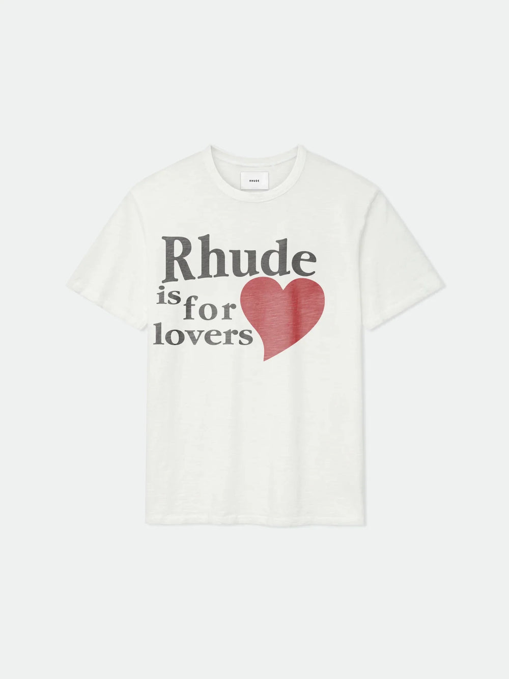 Rhude Is For Lovers Red Heart Graphic Oversized T‑Shirt Off‑White