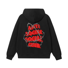 Anti Social Social Club Barbed Wire Red Logo Black Hoodie