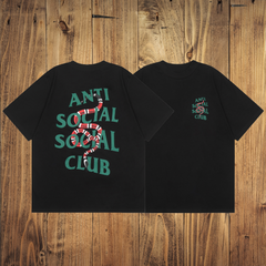 ASSC Black Tee – Green Snake Print