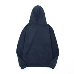Rhude Bordeaux Club Wine Crest Graphic Oversized Hoodie Navy