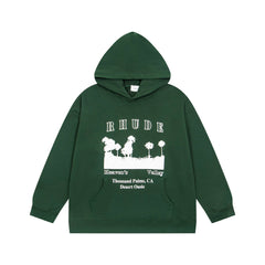 RHUDE Thousand Palms Desert Oasis Graphic Hoodie Forest Green
