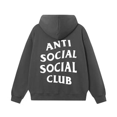 Anti Social Social Club Classic White Logo Charcoal Hoodie