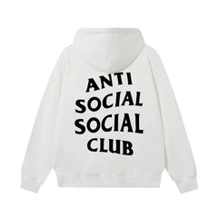 Anti Social Social Club Classic Black Logo White Hoodie