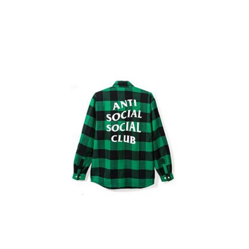 Anti Social Social Club Green Plaid Flannel Shirt