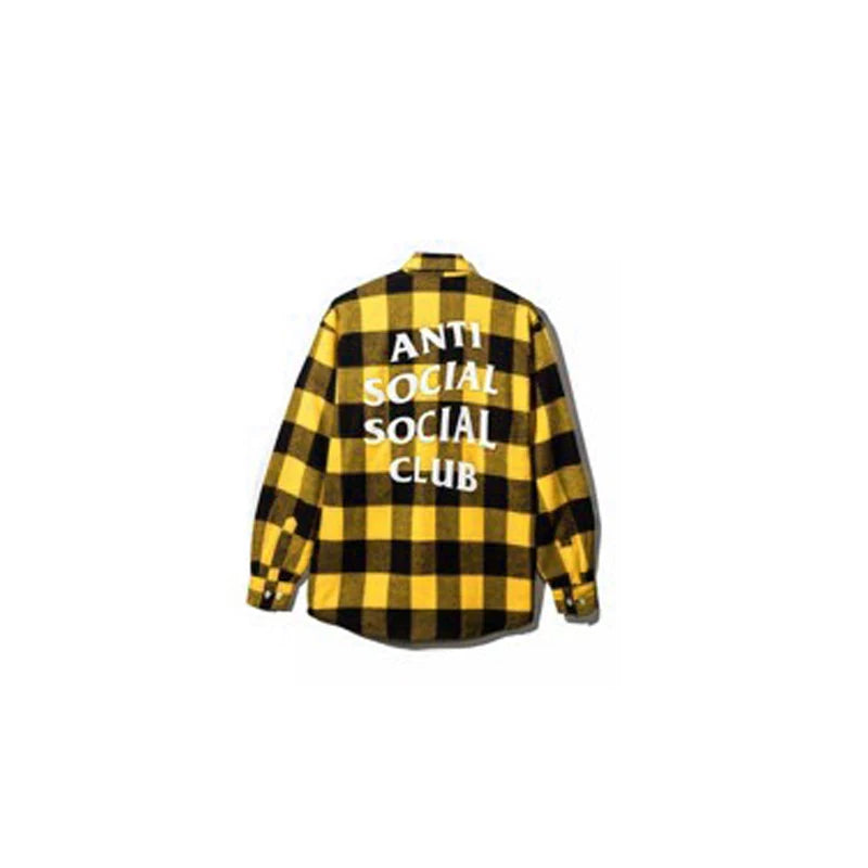 Anti Social Social Club Yellow Plaid Flannel Shirt