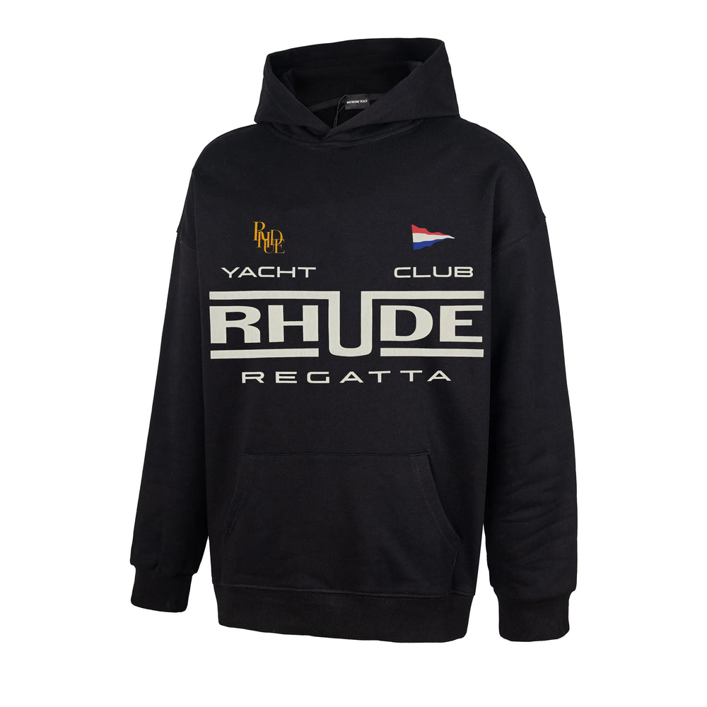 RHUDE Yacht Club Regatta Logo Hoodie Black