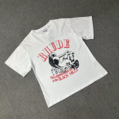 Rhude Men Retro Figure Print Boxy Fit Streetwear Tee