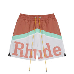 Rhude Color Block Logo Nylon Shorts