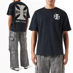 Rhude Cross Malibu California Dual‑Sided Oversized T‑Shirt Black
