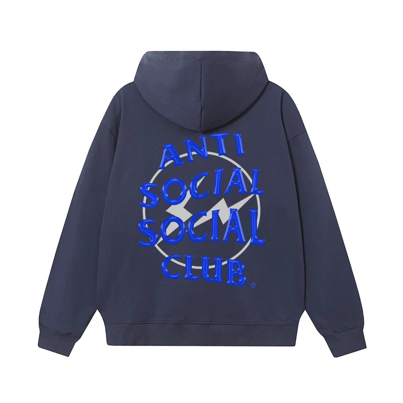 Anti Social Social Club Blue Logo Navy Hoodie