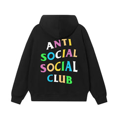 Anti Social Social Club Multicolor Block Letter Black Hoodie