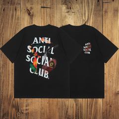 ASSC Black Tee – Feather Back Print