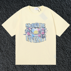 Rhude St.Rhude University Floral Crest Cream Oversized T‑Shirt