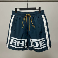 Rhude Side Stripe Big Logo Nylon Shorts