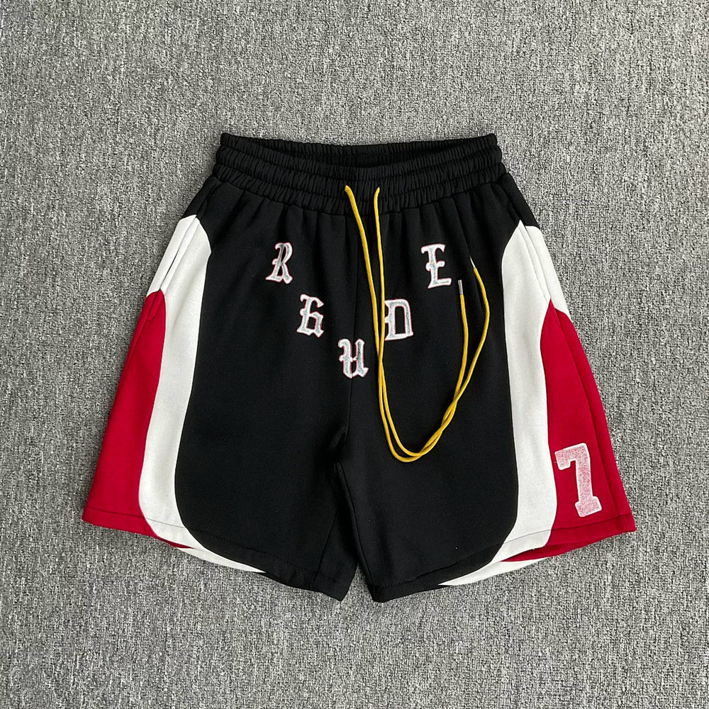 Rhude Color Block Number 7 Casual Shorts