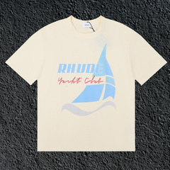 Rhude Yacht Club Sailboat Cream Oversized T‑Shirt