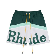 Rhude Color Block Logo Nylon Shorts