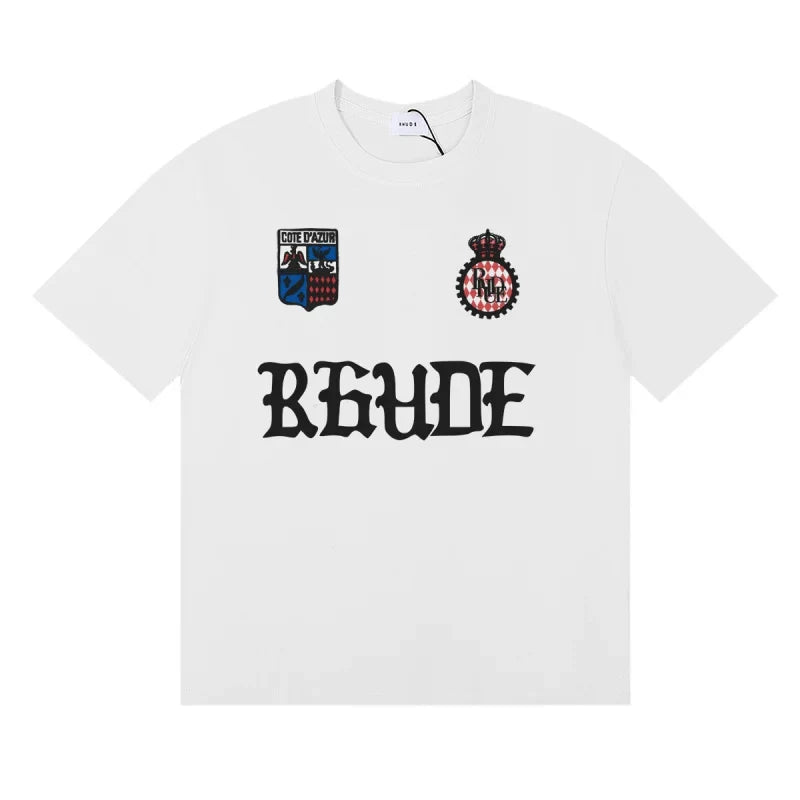 Rhude Gothic Crest Badge Logo Oversized Tee White