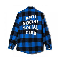 Anti Social Social Club Blue Plaid Flannel Shirt