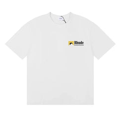 Rhude Small Mountain Logo Left Chest Oversized Tee White