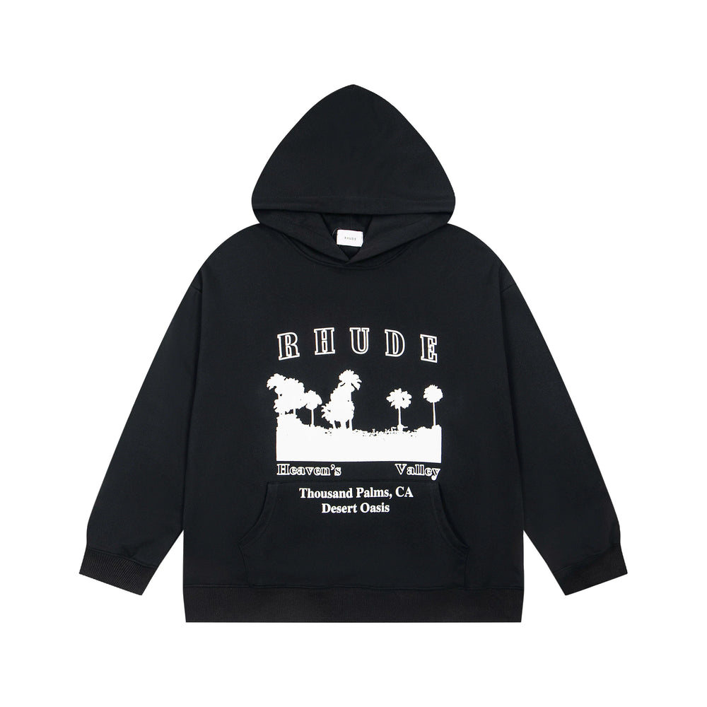 RHUDE Thousand Palms Desert Oasis Graphic Hoodie Black