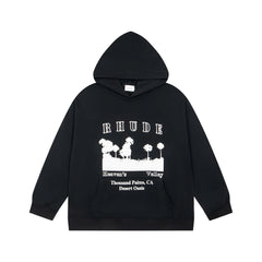 RHUDE Thousand Palms Desert Oasis Graphic Hoodie Black
