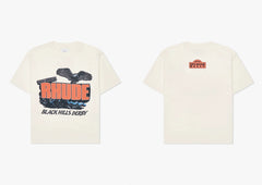 **Rhude Black Hills Derby Eagle Graphic Dual‑Sided Oversized T‑Shirt Off‑White
