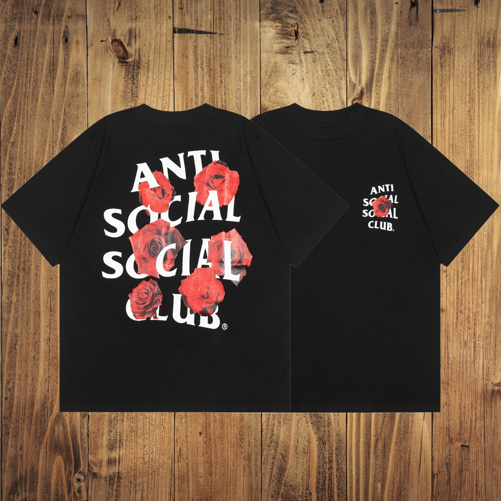 ASSC Black Tee – Red Rose Graphic