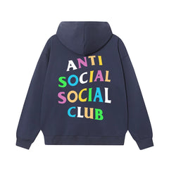 Anti Social Social Club Multicolor Block Letter Navy Hoodie