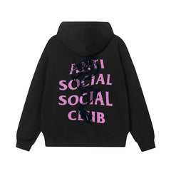 Anti Social Social Club Black Dragon Purple Logo Black Hoodie