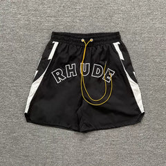 Rhude Contrast Panel Logo Nylon Shorts