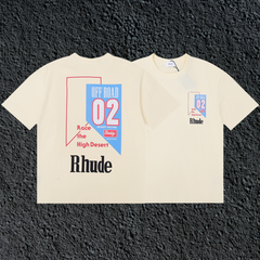 Rhude Off Road 02 High Desert Racing Dual Sided Cream Oversized T‑Shirt