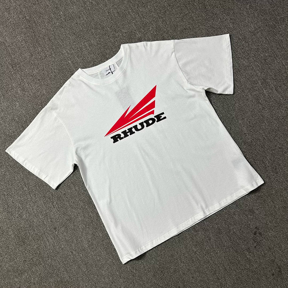 1. Rhude Men Chest Red Arrow Graphic Boxy Fit Streetwear Tee