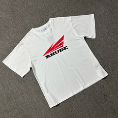 1. Rhude Men Chest Red Arrow Graphic Boxy Fit Streetwear Tee