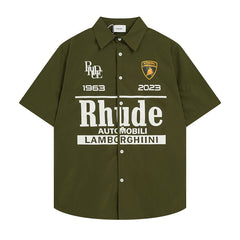 Rhude x Automobili Lamborghini Short Sleeve Button‑Up Shirt