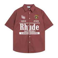 Rhude x Automobili Lamborghini Short Sleeve Button‑Up Shirt