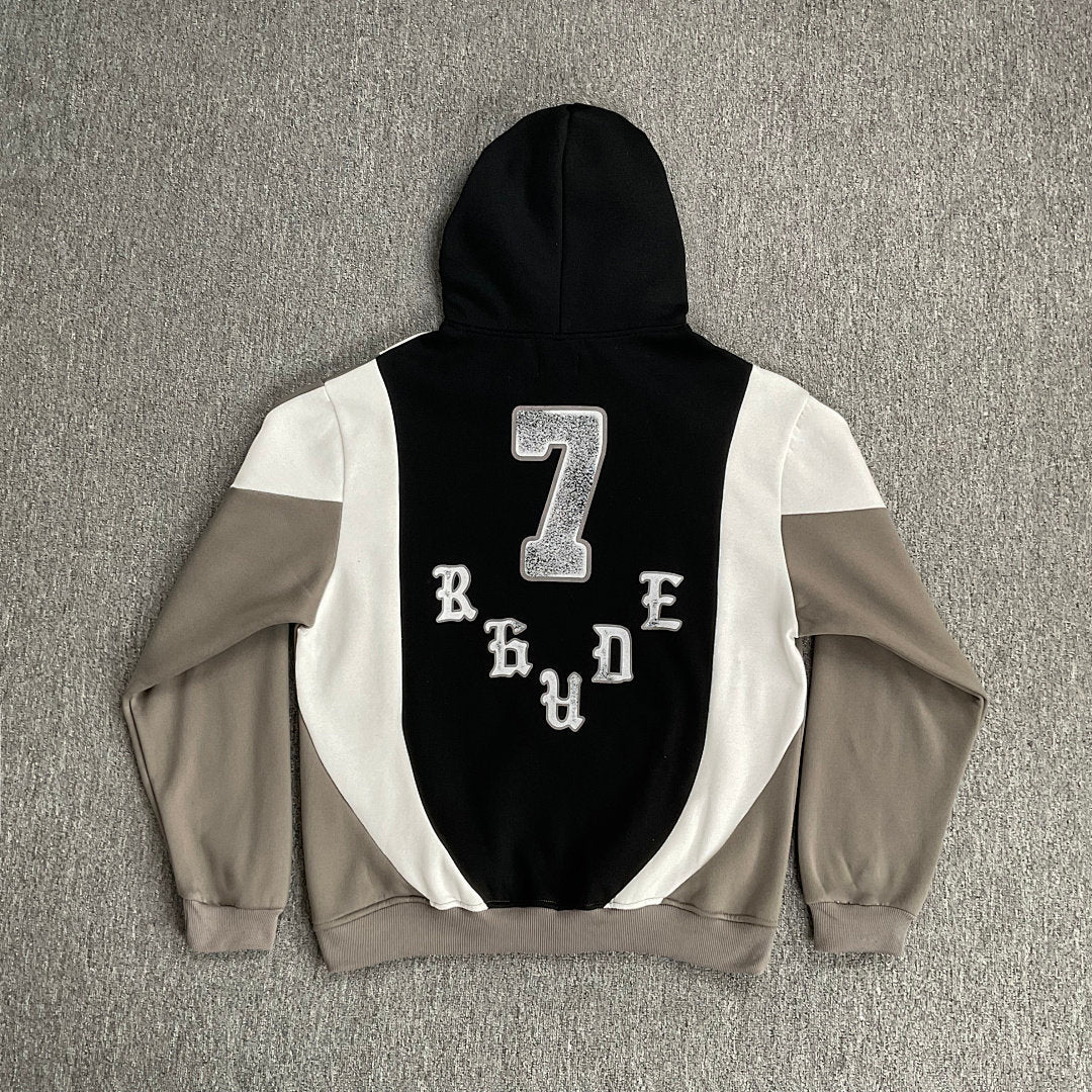 Rhude Basketball Black Grey Color Block Hoodie