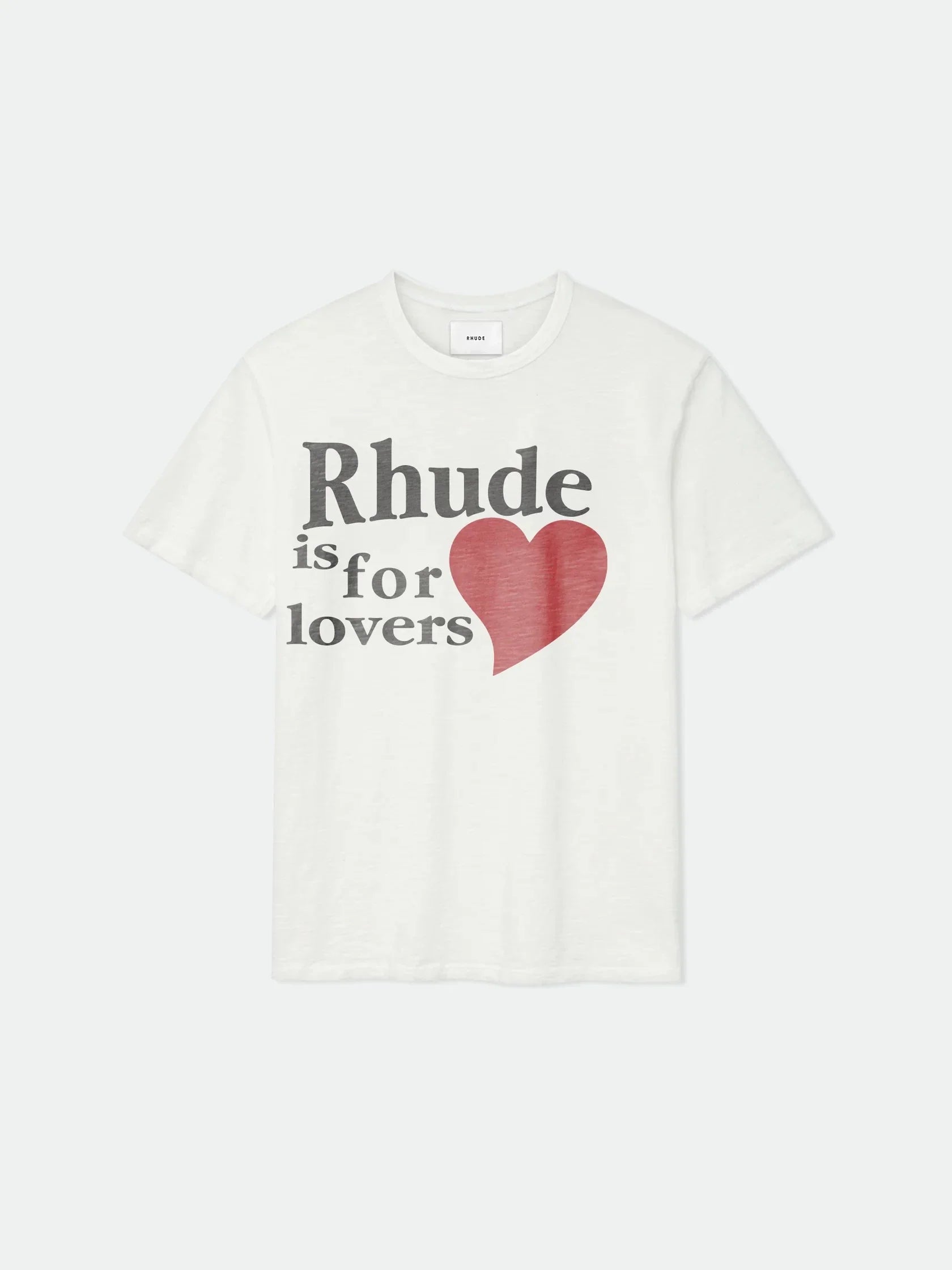 Rhude Is For Lovers Red Heart Graphic Oversized T‑Shirt Off‑White