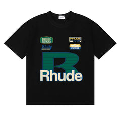Rhude Big R Racing Logo Oversized Short Sleeve T‑Shirt