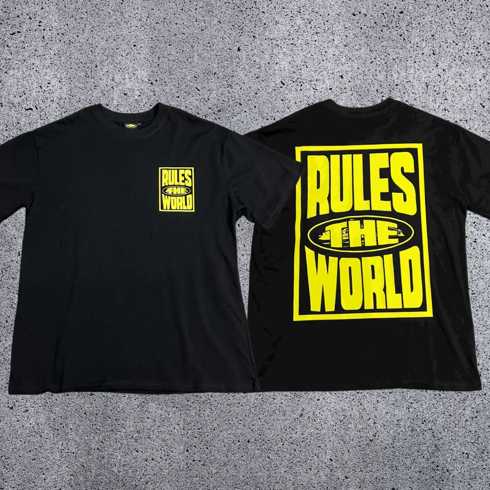 Corteiz RTW Box Logo T-Shirt – Black/Yellow