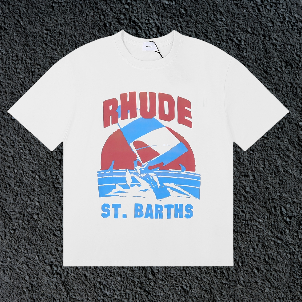 Rhude St.Barths Sailboat Sunset White Oversized T‑Shirt