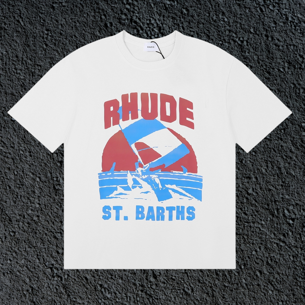 Rhude St.Barths Sailboat Sunset White Oversized T‑Shirt