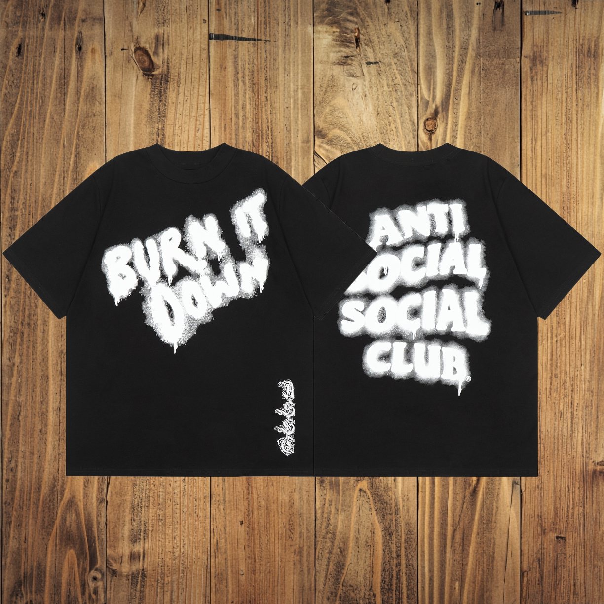 ASSC Black Tee – Graffiti Spray Print