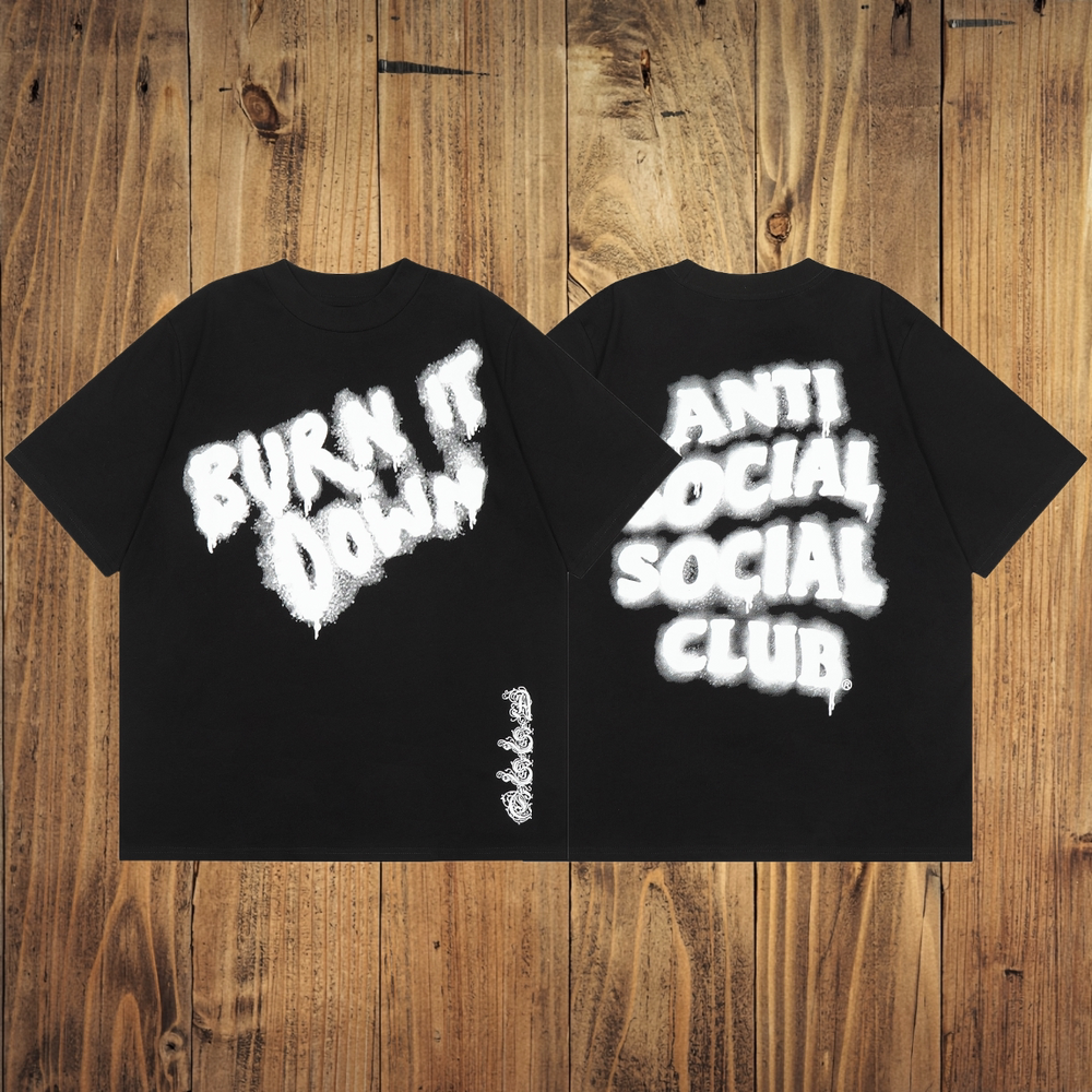 ASSC Black Tee – Graffiti Spray Print