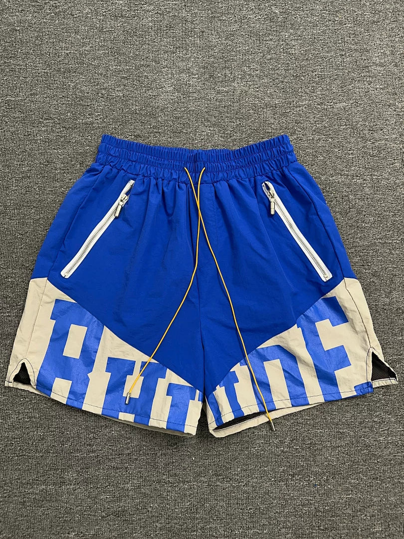 Rhude Color‑Block Zip Pockets Street Shorts